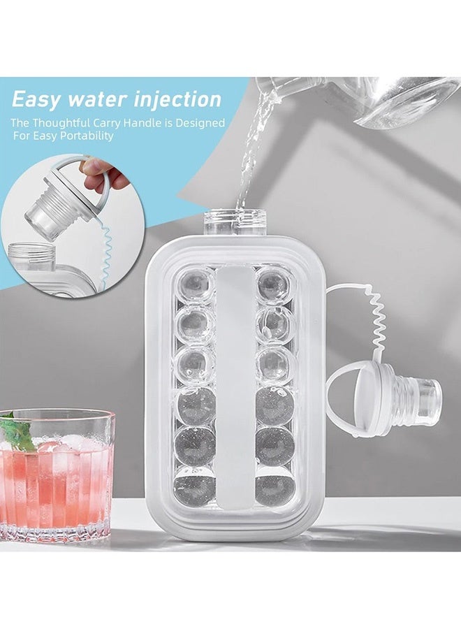 GNAFOTU Ice Cube Trays 2 in 1 Portable Ice Ball Maker Kettle With 17 Grids Flat Body Lid Cooling Ice Pop/Cube Molds For Hockey Juice Coffee Cocktail Whiskey, White - Image 5