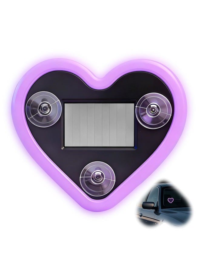 KCMOSGI Car LED Ambient Light, Solar-Powered Heart-Shaped LED Neon Light, 5 Modes, IP65 Waterproof, Romantic Cars for Night Driving, Heart Car Accessories for Christmas, Valentine's Day, Anniversary - Image 1