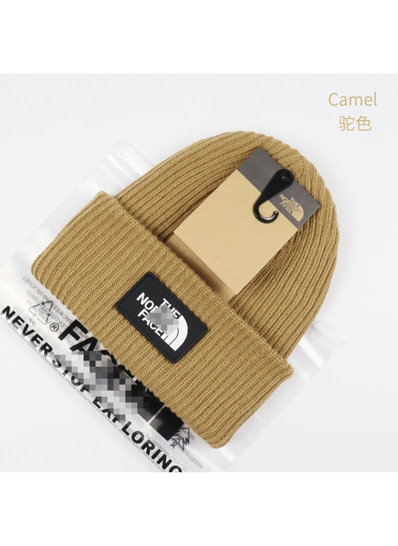 Generic Factory wholesale wool cap mens Japanese cold cap tide brand knitted cap womens pullover cap autumn and winter new hat solid color Camel 