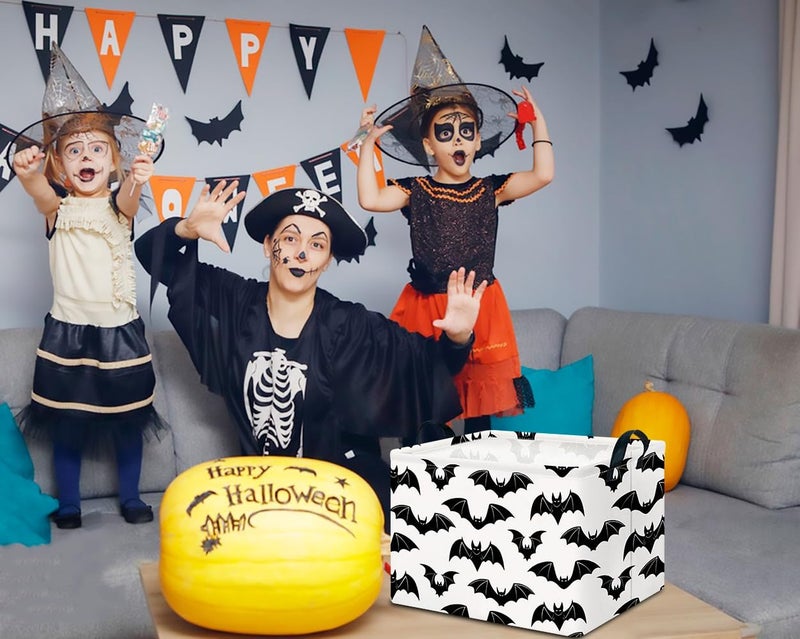 CLOCOR Rectangular Bat Storage Basket Empty,Collapsible Fabric Storage Container,Room Decor, Gift Basket(Bat) - Image 2