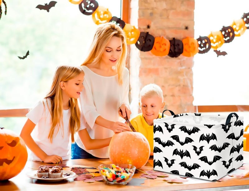 CLOCOR Rectangular Bat Storage Basket Empty,Collapsible Fabric Storage Container,Room Decor, Gift Basket(Bat) - Image 3