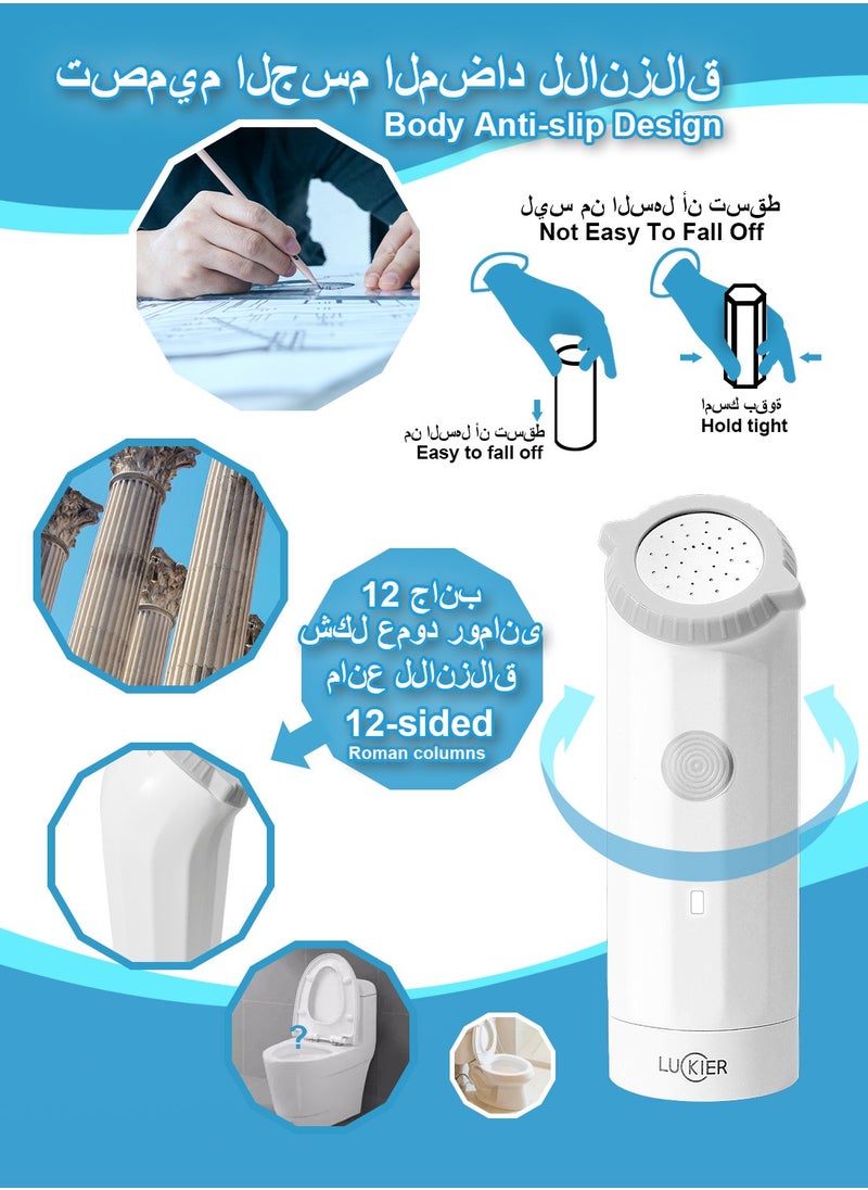 LUCKIER - Portable Electric Travel Shattaf (Bidet):  2 Spray Modes,USB Rechargeable, Electric Mini Bidet Pressure Adjustable for Camping, Desert Trips, Airplanes, Trains & Personal Hygiene - Image 1