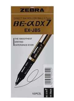 ZEBRA Zebra DX7 Liquid Ink Rollerball 0.7 Medium - Black (Pack of 10)  - Image 1