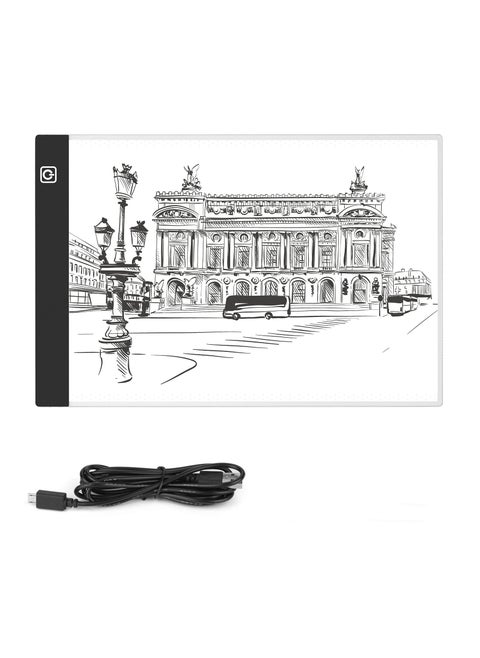 A5 LED Drawing Light Box, 15x21cm Adjustable Drawing Pad Tracing Copy Board Sketching Light Pad Portable Art Light Table Ultra-Thin Lightboard for Diamond Painting Sketching Animation X-RAY Viewing