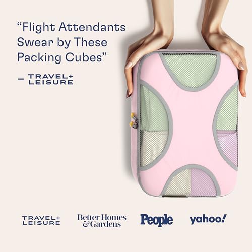 Shacke Packing Cubes for Travel 5 Set - Premium Luggage Organizer Bags - Versatile Travel Organizer for Women and Men - Optimized Packing Bags - Travel Essentials (Petal Pink) - Image 3