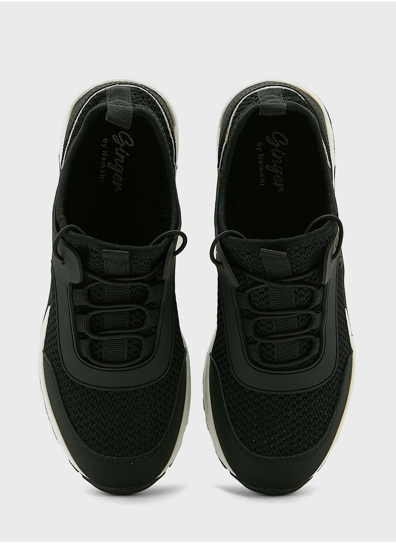 Ginger - Toggle Lace Metallic Edge Sneaker - Image 1