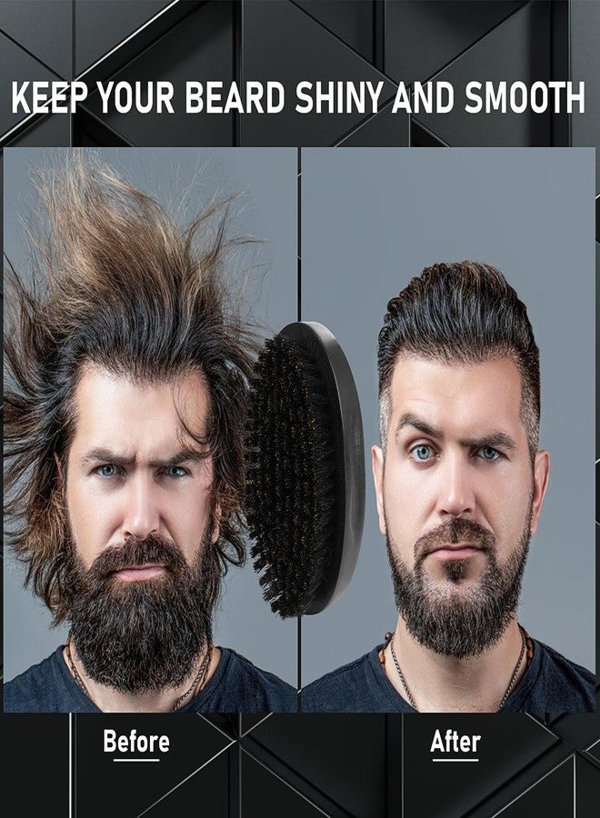 PHOGARY Beard Brush for Men, Beard Grooming Kit for Men Including Pure Boar Bristle Beards Brush Mustache Comb Scissors Travel Storage Bag - Image 5