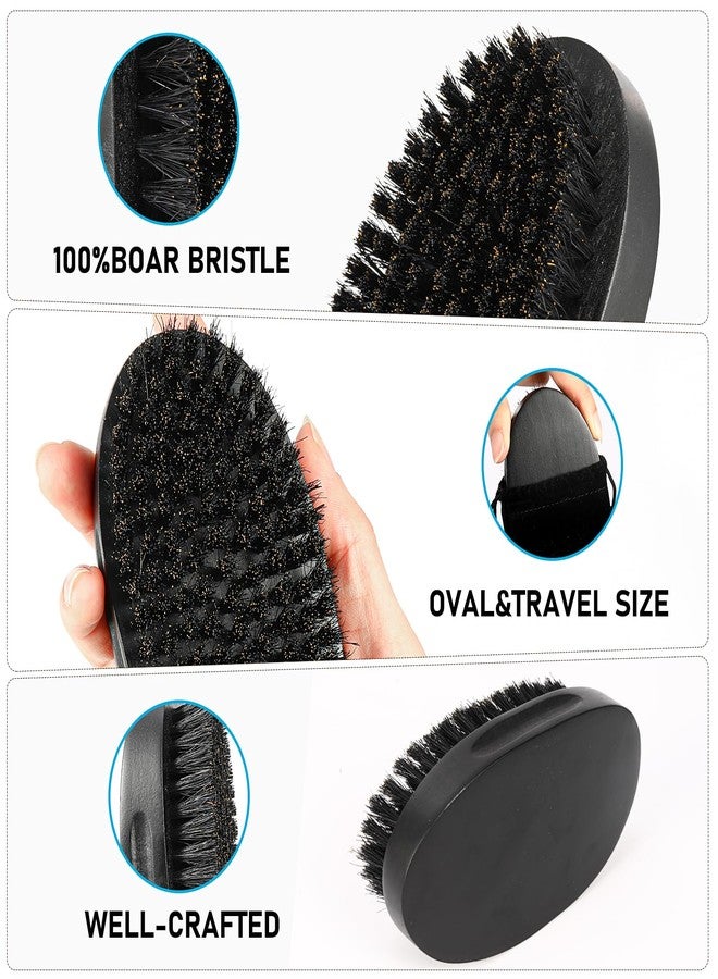 PHOGARY Beard Brush for Men, Beard Grooming Kit for Men Including Pure Boar Bristle Beards Brush Mustache Comb Scissors Travel Storage Bag - Image 3