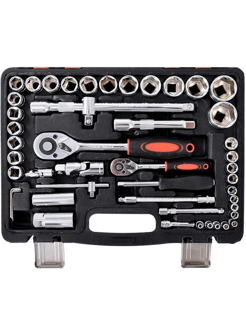 GGOOT 61 pcs/set Socket Wrench Set Spanner Car Ship Machine Repair Service Tools Kit with Heavy Duty Ratchet Hardware Tool Kits  - Image 3
