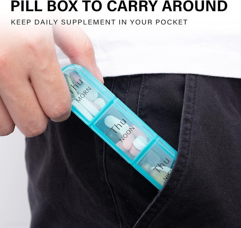 Daviky Pill Organizer 3X a Day, Weekly Pill Organizer 3 Times a Day, Pill Box 7 Day, Pill Cases Organizers 7 Day, Daily Pill Organizer Travel, Medicine Pill Organizer to Hold Vitamins and Medication - Image 3