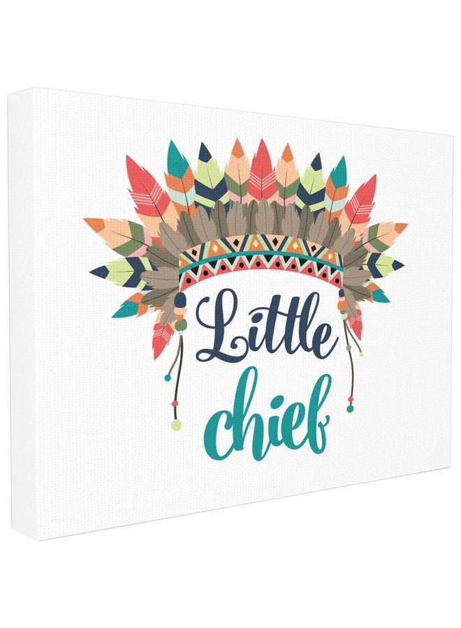 ستوبيل إنداستريز لوحة فنية جدارية من القماش من Stupell Home Décor Little Chief With Feathers، مقاس 16 × 1.5 × 20، صُنعت بفخر في الولايات المتحدة الأمريكية - Image 1