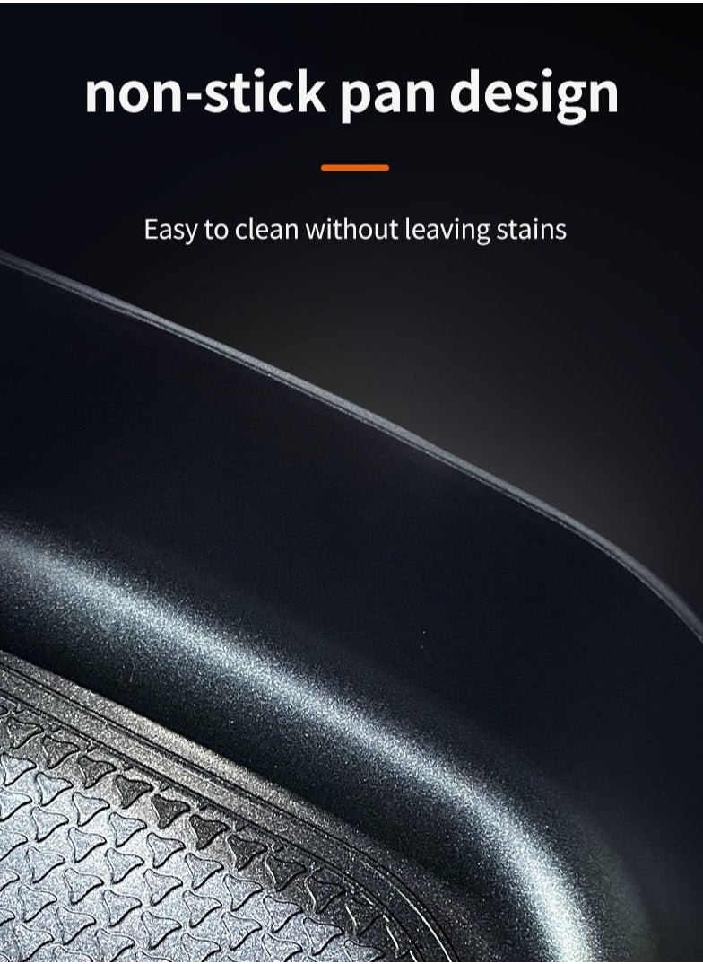 Winning Star Round Nonstick Electric Skillet With Lid, Aluminum Electric Frying Pan, Non-Stick Coating, Adjustable Temperature Control, Electric Deep Skillet  - Image 4