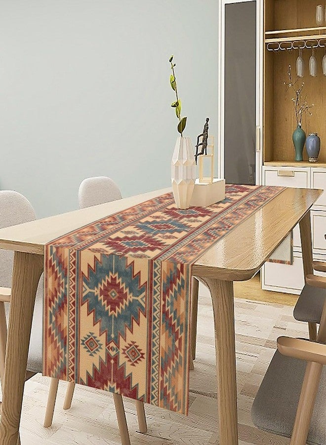 KANEPE Aztec Table Runner Native American Tribal India Geometric Ethnic Texture Decor for Indoor Outdoor Party Dinner Festival Farmhouse Holiday Dining Room Home Kitchen Restaurant, 13x36in - Image 3