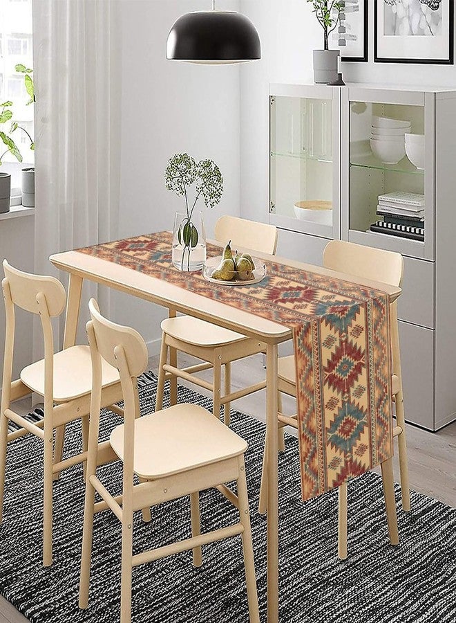 KANEPE Aztec Table Runner Native American Tribal India Geometric Ethnic Texture Decor for Indoor Outdoor Party Dinner Festival Farmhouse Holiday Dining Room Home Kitchen Restaurant, 13x36in - Image 2