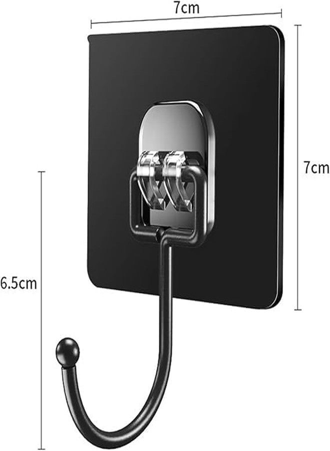 TUPERMAR 7 X 7 Black Large Hook Sticker Glue Strong Sticky Hook Hanger Heavy-Duty Adhesive for Home, Kitchen, Bathroom, Bedroom No-Drill Hooks Hanging Bag, Key, Towel, colth, Towel and More (5 pcs) - Image 2