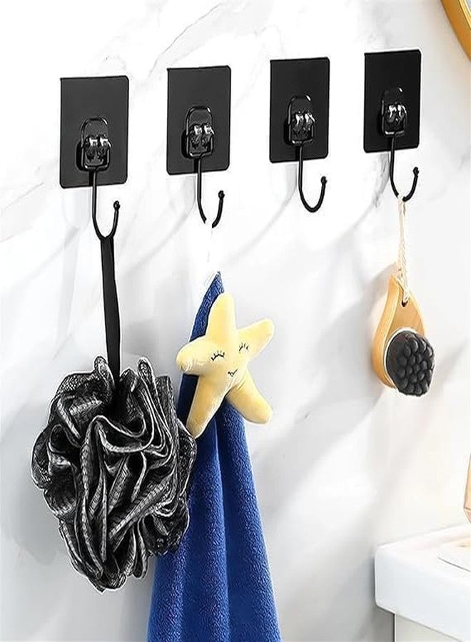TUPERMAR 7 X 7 Black Large Hook Sticker Glue Strong Sticky Hook Hanger Heavy-Duty Adhesive for Home, Kitchen, Bathroom, Bedroom No-Drill Hooks Hanging Bag, Key, Towel, colth, Towel and More (5 pcs) - Image 4