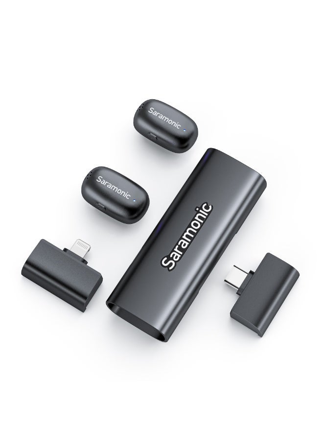 سارامونيك ميكروفون Lavalier اللاسلكي Saramonic Air SE مع منفذ USB-C لسلسلة iPhone 15/16/17 ، أندرويد والكاميرا ، إلغاء الضوضاء AI Clip-On Mini Mic لمقابلة البث الحي - Image 1