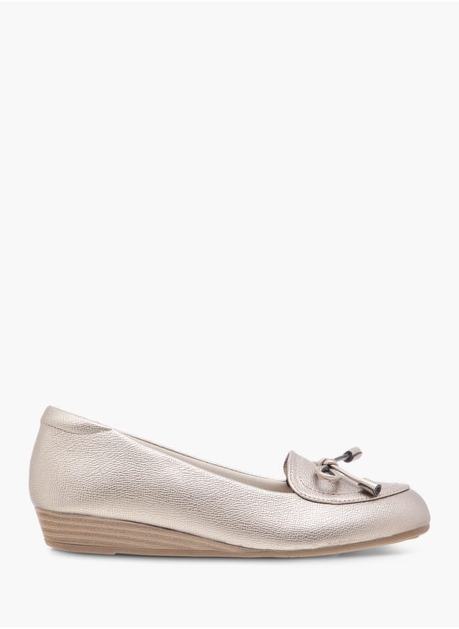 Le Confort Women Bow Detail Ballerina Shoes with Wedge Heels  - Image 3