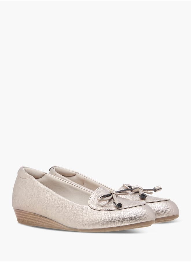 Le Confort Women Bow Detail Ballerina Shoes with Wedge Heels  - Image 1