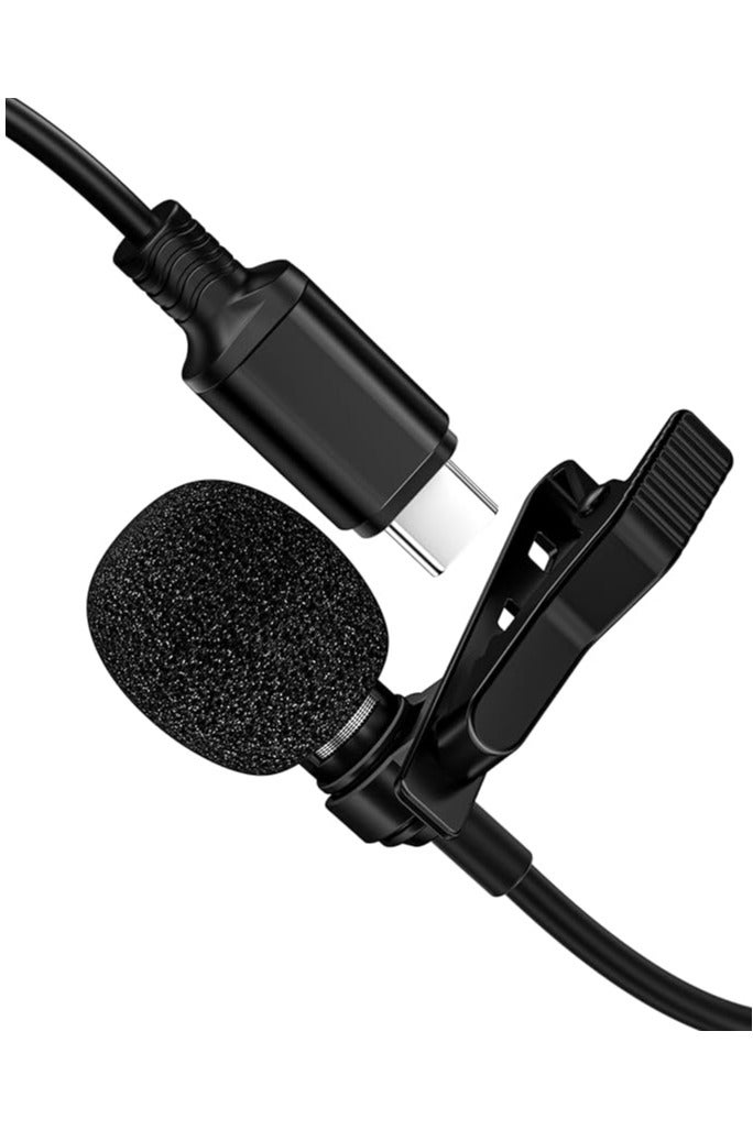 USB-C Professional Lapel Clip-on Mic for Video Recording - Omni Condenser 'Little Lav' Mic for YouTube Vlog ASMR Interview on Android Type-C - Image 1