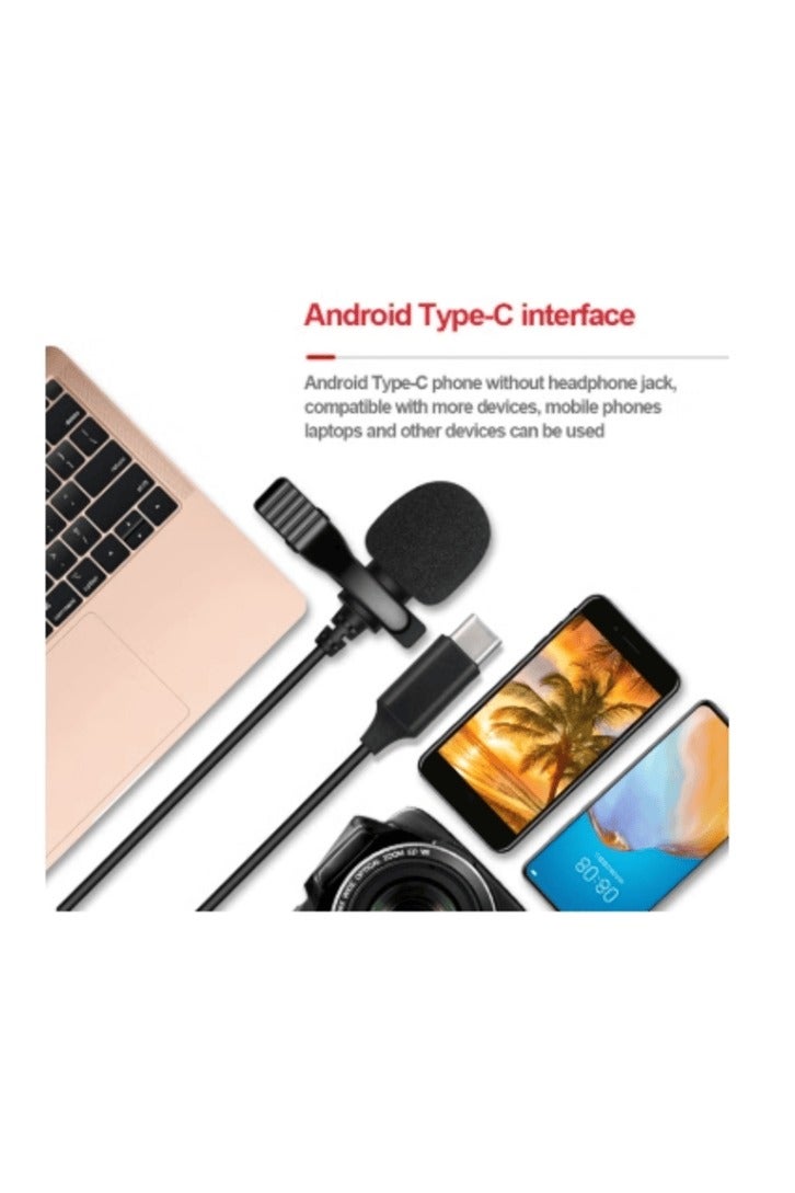 USB-C Professional Lapel Clip-on Mic for Video Recording - Omni Condenser 'Little Lav' Mic for YouTube Vlog ASMR Interview on Android Type-C - Image 4