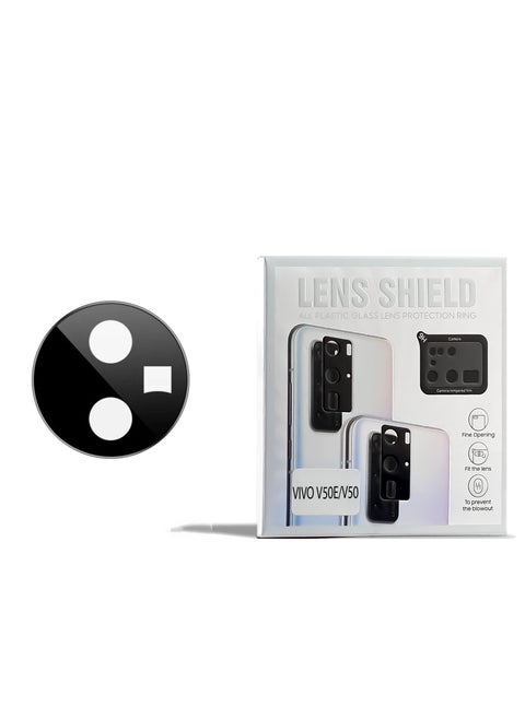 Camera Lens Protector Back Tempered Glass Camera 9H Clear Glass Case Friendly Cover Lens Protector For VIVO V50E 5G / V50 (Black)