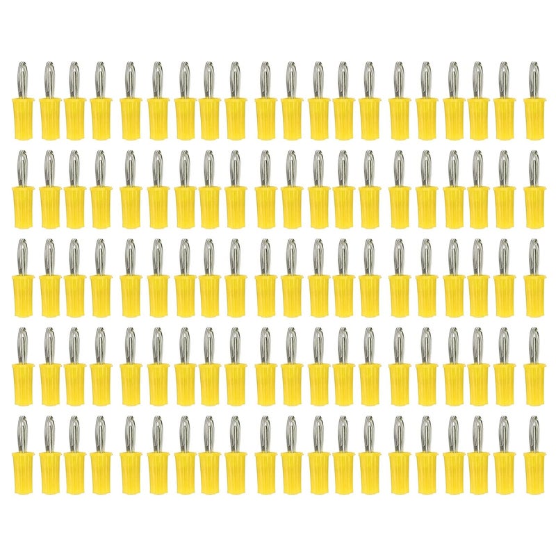 100Pcs Banana Socket 4mm ABS Plated Brass Long Service Life Good Performance Electrical Connections Tools (Yellow) - Image 1