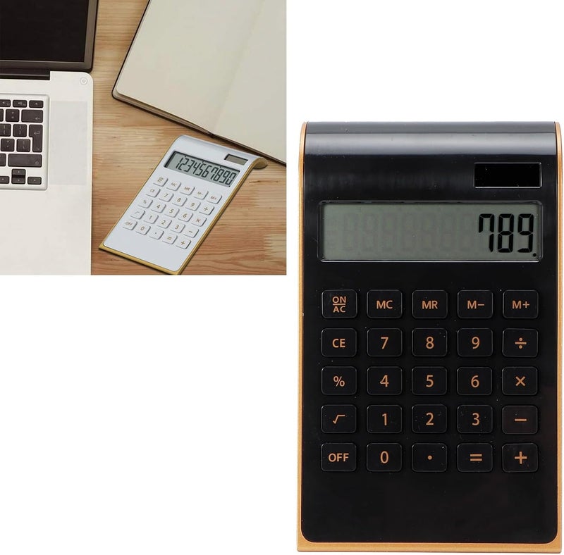 Financial Calculator, 10 Digits Solar Calculator, Office Supplies for Home Business Office Finance (Black) - Image 4