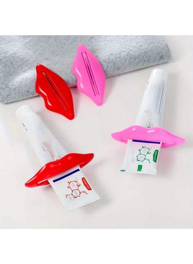 Pink Creative Lipstick Toothpaste Squeezer Set Multi Purpose Easy Use Durable Home Gadget - Image 1