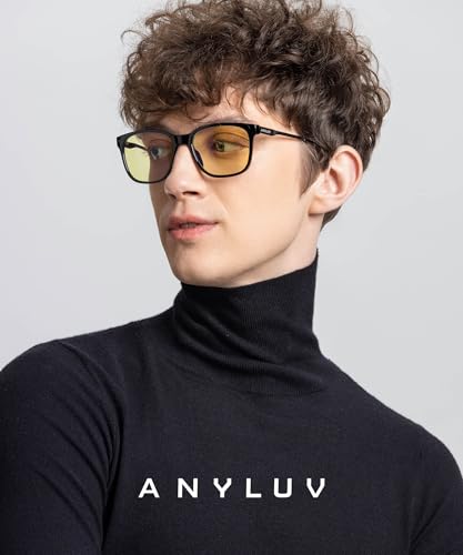 ANYLUV Blue Light Glasses for Men Lightweight Computer Gaming Glasses Stylish Anti Eyestrain Blue Light Blocking Men - Image 3
