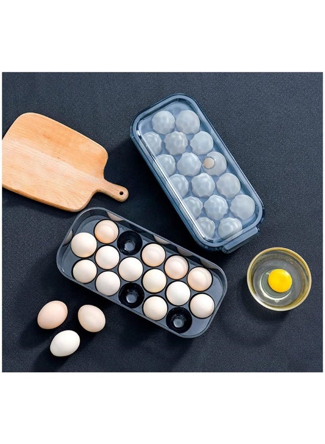 Biella Multicolor Home Egg Container For Refrigerator 16 Lattice Egg Container With Lid And Handle -Egg Holder Storage Tray - Image 1