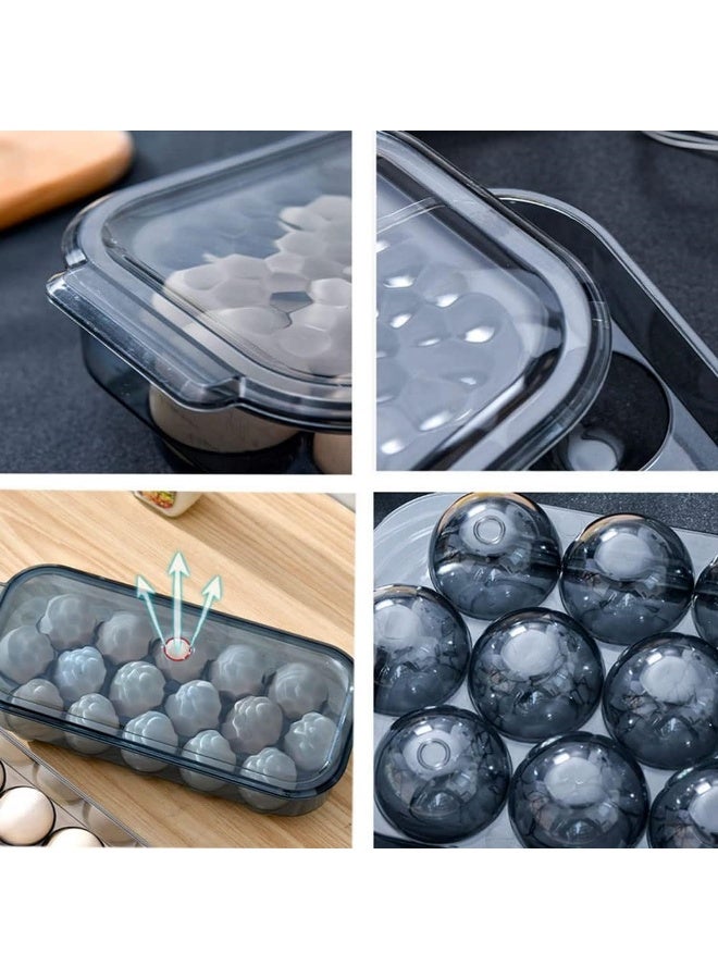 Biella Multicolor Home Egg Container For Refrigerator 16 Lattice Egg Container With Lid And Handle -Egg Holder Storage Tray - Image 3