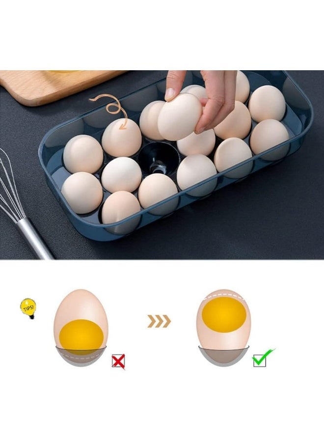 Biella Multicolor Home Egg Container For Refrigerator 16 Lattice Egg Container With Lid And Handle -Egg Holder Storage Tray - Image 4