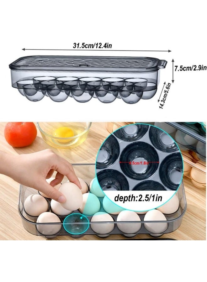 Biella Multicolor Home Egg Container For Refrigerator 16 Lattice Egg Container With Lid And Handle -Egg Holder Storage Tray - Image 2