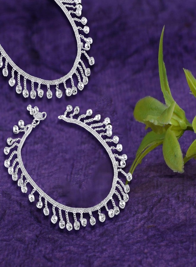 IGA COLLECTION Latest Fancy Fashionable Jewellery for All Occassions Traditional White Metal Payal Pair for Women/Girls - Image 4