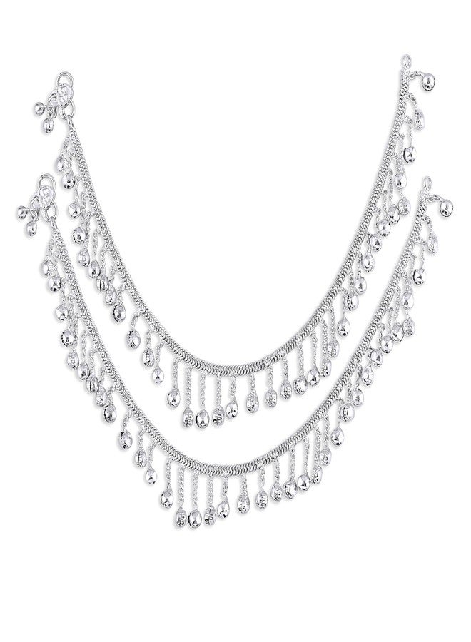 IGA COLLECTION Latest Fancy Fashionable Jewellery for All Occassions Traditional White Metal Payal Pair for Women/Girls - Image 3