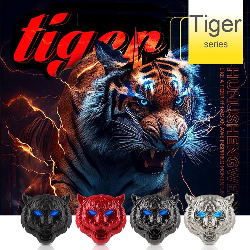 غطاء زر بدء التشغيل للسيارة Disscool، غطاء زر بدء وإيقاف تشغيل محرك السيارة العالمي، حلقة زخرفية مضادة للخدش لمفتاح السيارة، إكسسوارات السيارة بنمط رأس النمر (أسود) ألوان متنوعة - Image 4