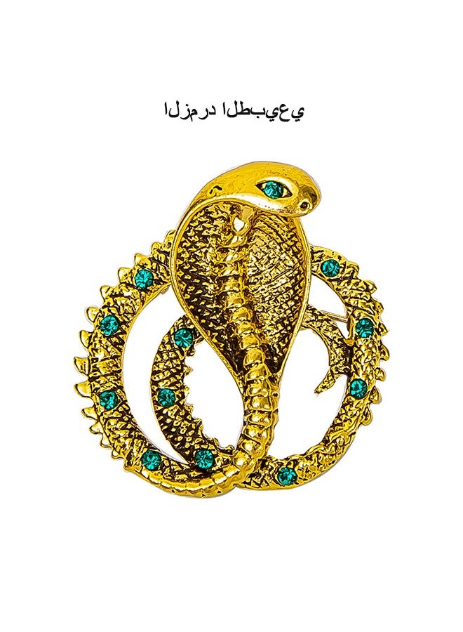 بيوند بروش على شكل ثعبان، دبابيس بروش مصنوعة من سبيكة مضادة للصدأ والبهتان، مشبك وشاح صدار للنساء والفتيات (ذهبي) - Image 1