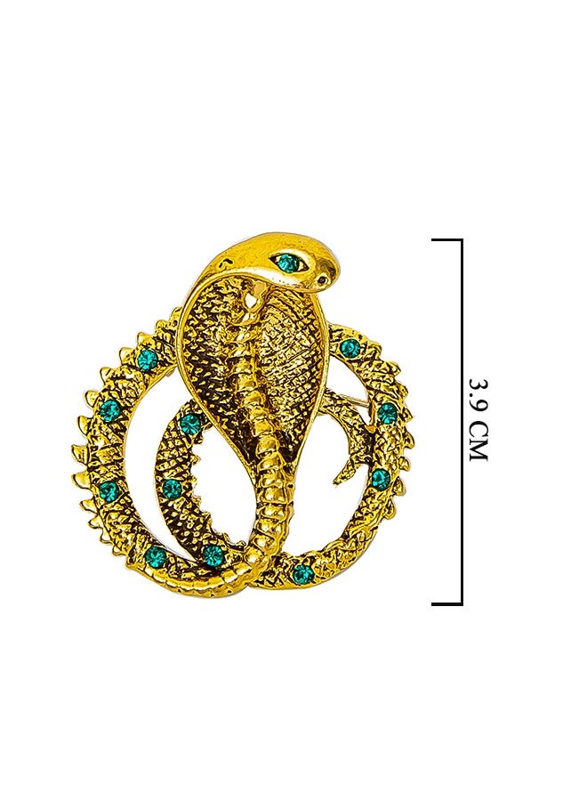 بيوند بروش على شكل ثعبان، دبابيس بروش مصنوعة من سبيكة مضادة للصدأ والبهتان، مشبك وشاح صدار للنساء والفتيات (ذهبي) - Image 2