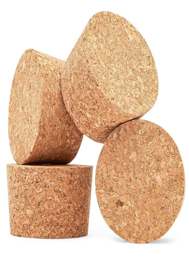 Juvale Cork Stoppers - 4-Pack, 2.44 x 2.20 x 1.50 In, Brown - Wine Corks, Jar Seals & Bottle Stoppers for Crafts - Image 1