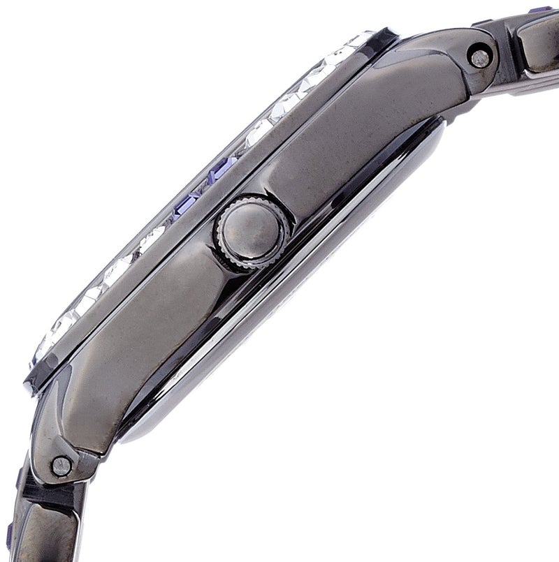 Armitron Women's 75/3689VMDG Purple Genuine Crystal-Accented Gunmetal Bracelet Watch - Image 3