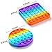 Fpxnb 2 Packs Pop Fidget Sensory Toys Autism Special Needs Stress Relief Silicone Pressure Relieving Round and Square Squeeze Toys for Kids Children Adults Set of 2 - Image 3