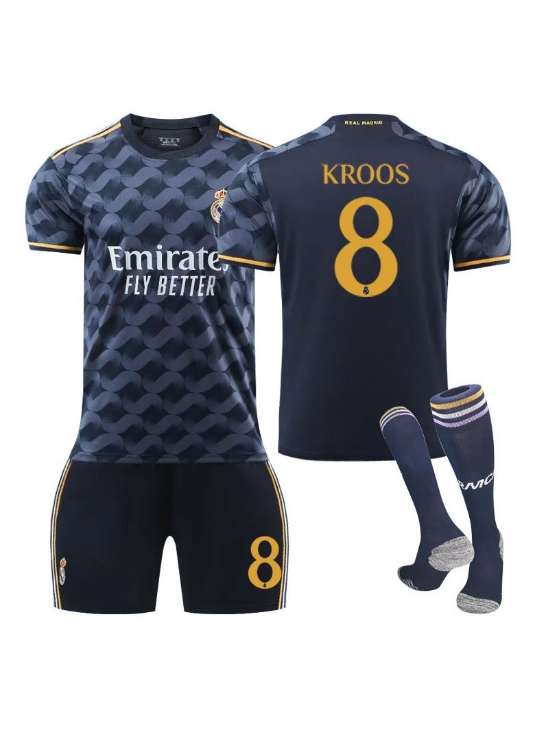 2023/24 New Season Real Madrid Away Football Jersey KROOS #8 Fan Football Jersey/Shorts Socks Gift Set Youth Sizes And Adult Sizes