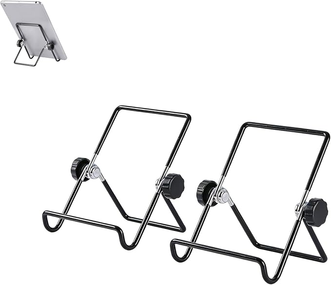 2 Pack Tablet Stand Holder Adjustable Multi Angle Non Slip Portable Foldable Size L - Image 1
