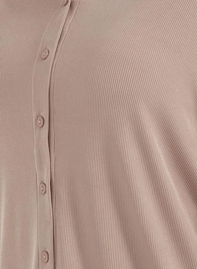 Styli Ribbed Knit Relaxed Fit Shirt & Pants Co-Ords