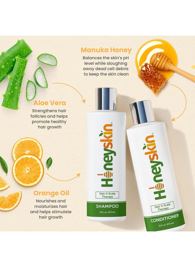 Honeyskin Manuka Hair Growth Shampoo and Conditioner - Best for Thinning, Hair Loss, Color-Treated, and Dry Scalp - Hydrating, Sulfate-Free Formula - Image 3