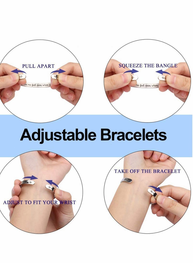 Excefore Bracelets for Women, C-Shape Cuff Bracelets Adjustable Minimalist Bangles - Image 4