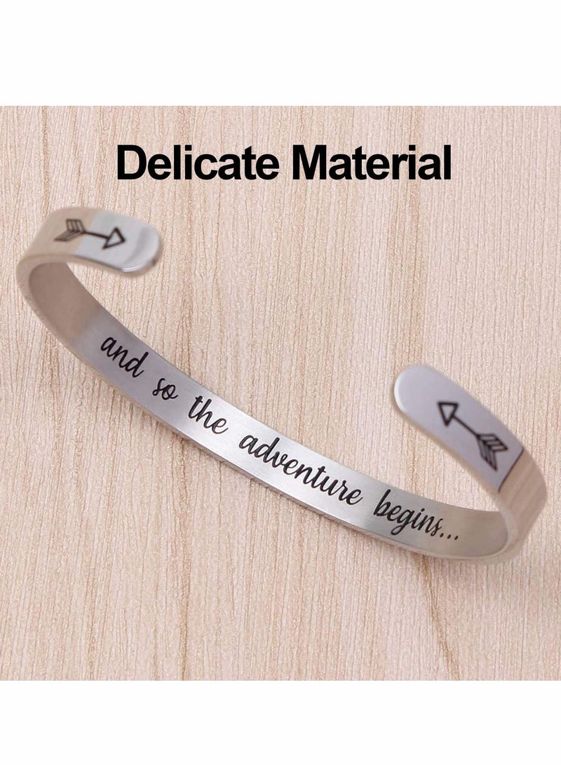 Excefore Bracelets for Women, C-Shape Cuff Bracelets Adjustable Minimalist Bangles - Image 2