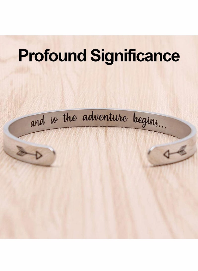 Excefore Bracelets for Women, C-Shape Cuff Bracelets Adjustable Minimalist Bangles - Image 3