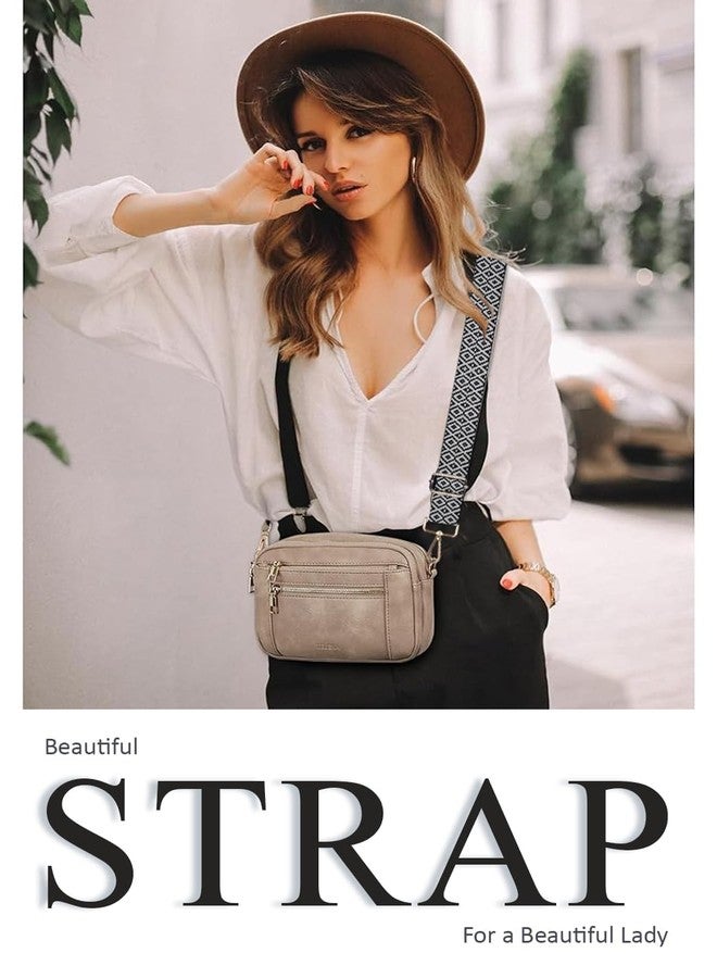 Buybeat Adjustable Crossbody Bag Strap for Girls Wide Detachable Replacement Shoulder Belt for Handbags, Totes & Purse Multicolor Canvas Straps (Bohemia-Beige Black) - Image 4